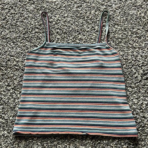 Brandy Melville Tops - Brandy Melville Multicolored Striped Spaghetti Strap SM Tube Top Boho Festival